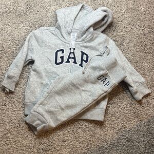 GAP Kids Heather Gray Hoodie and Jogger Set